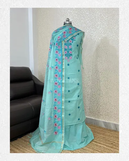 Elegant Kota Doria Embroidery Suit Set 